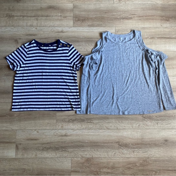 Michael Kors top lot teeshirt & cold shoulder long sleeve medium - Picture 1 of 13